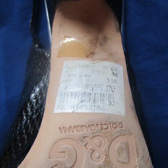 DOLCE & GABBANA SLINGBACK OPEN TOE BLACK HIGH HEEL-EXCELLENT CONDITION-4" HEEL - Picture 2 of 6